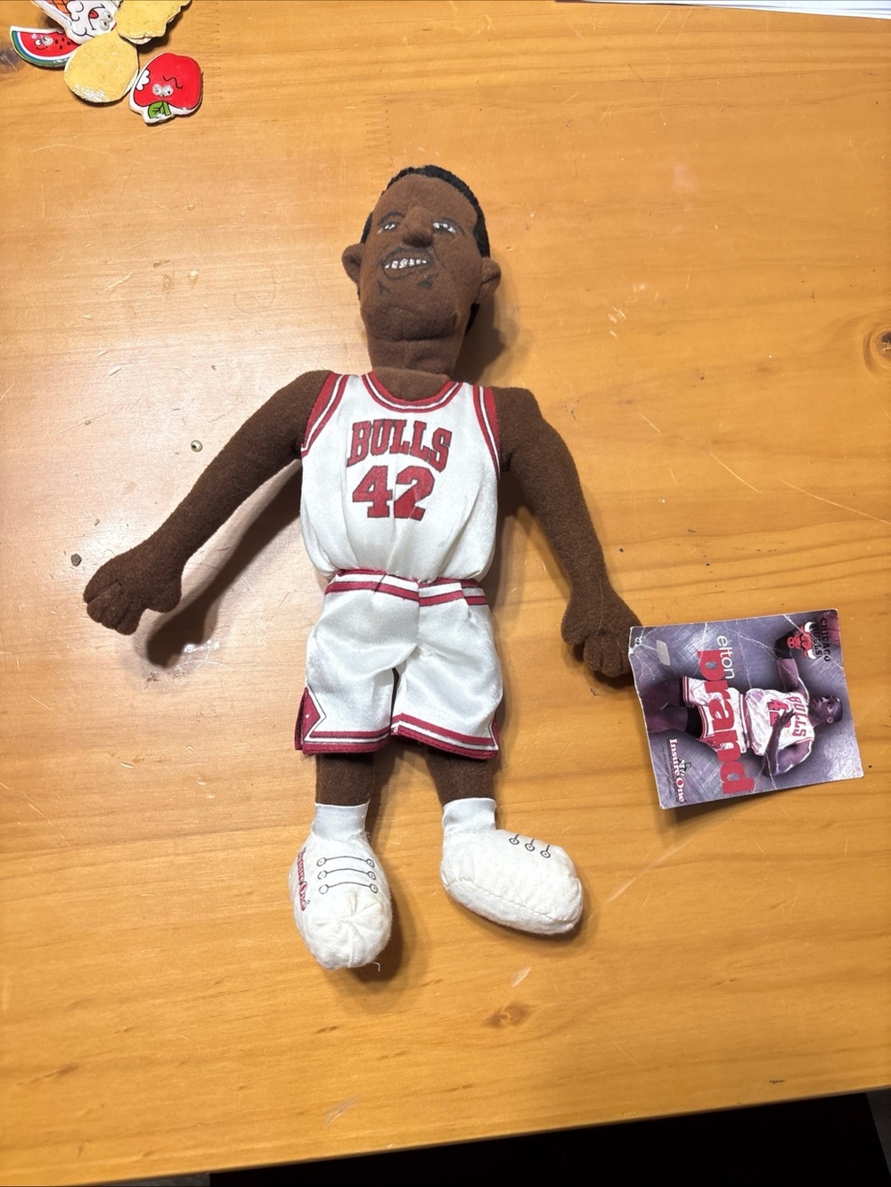 Vintage Chicago Bulls #42 Plush Doll - White & Red Jersey